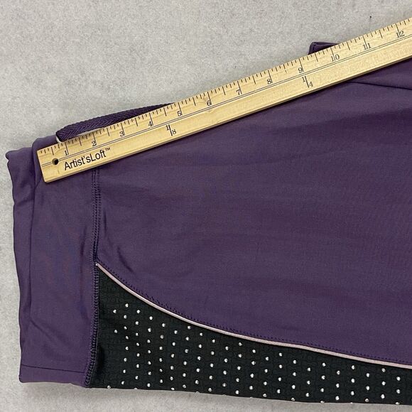 BCBG MAX AZRIA Track Pants Womens Medium Purple Rhinestone Logo Sweatpants - Picture 6 of 13